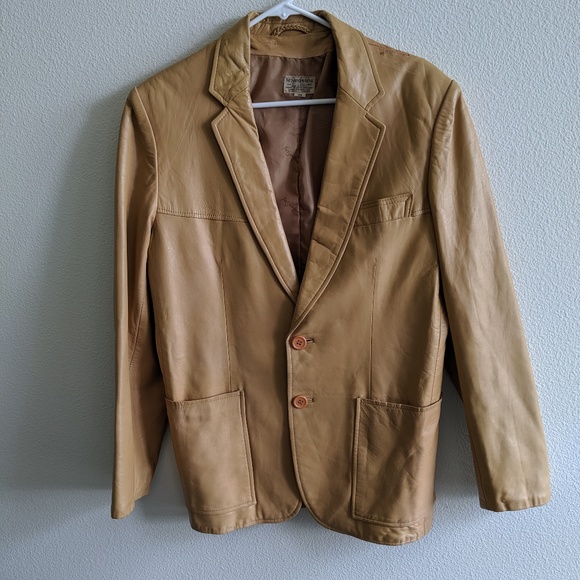 YVES SAINT LAURENT 2 Button Men's Leather Jacket - Picture 2 of 8